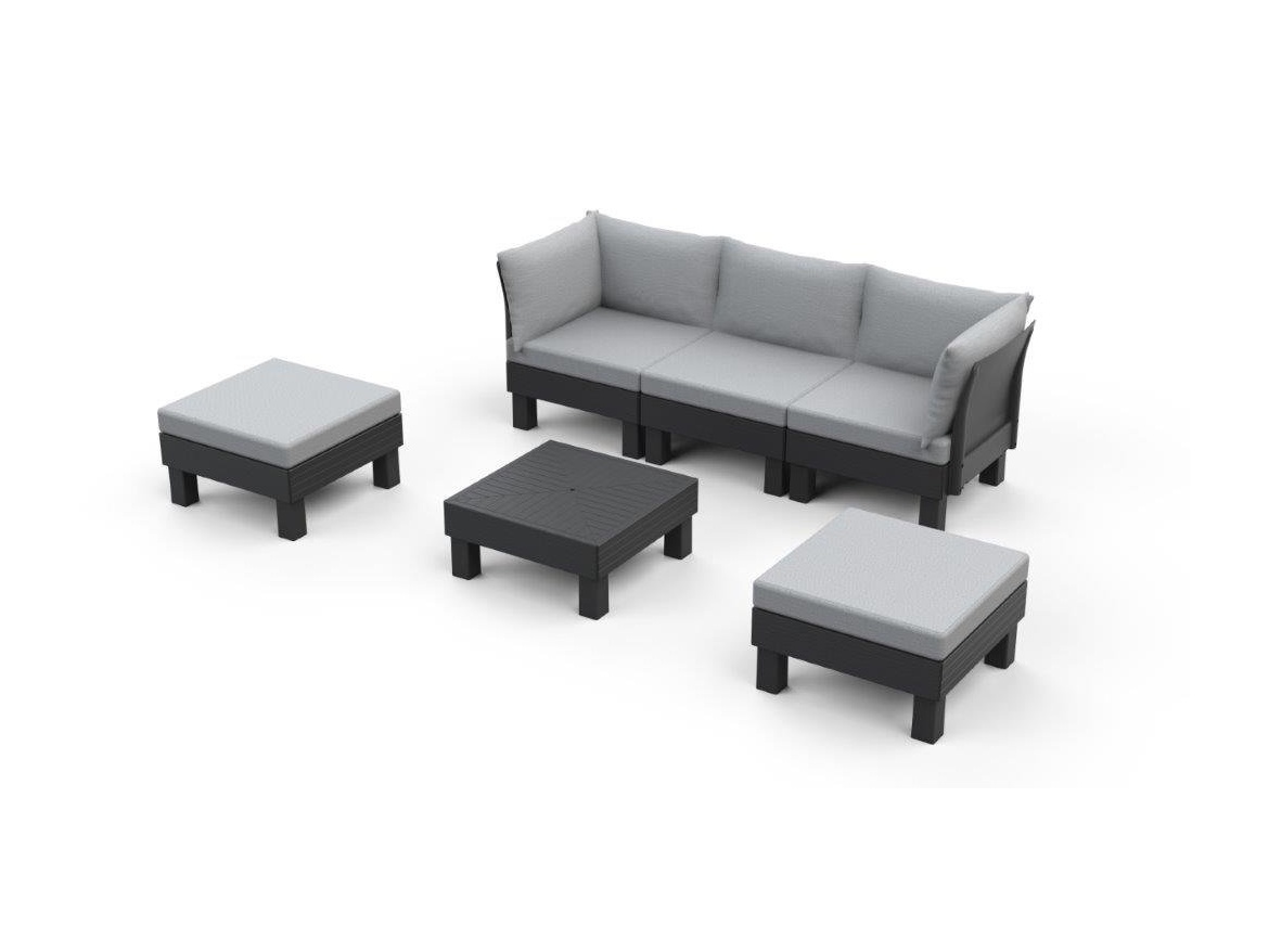 Keter Zahradní nábytek  Elements 5místný modulární set grafitový