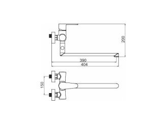 Csaptelepek –  Novaservis Umyvadlová paneláková baterie Titania Fresh 150 mm, chrom, nástěnná, bez příslušenství,  96672/1,0