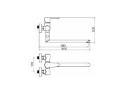 Novaservis Umyvadlová paneláková baterie Titania Fresh 150 mm, chrom, nástěnná, bez příslušenství,  96672/1,0