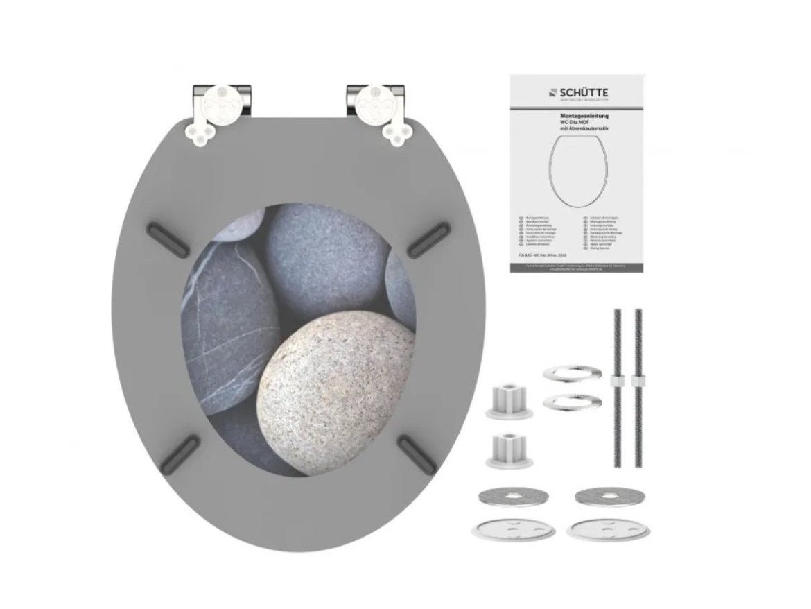 WC sedátka, záchodová prkna Schütte GREY STONES | MDF, Soft Close