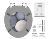 WC sedátka, záchodová prkna Schütte GREY STONES | MDF, Soft Close