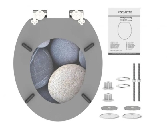 WC sedátka, záchodová prkna Schütte GREY STONES | MDF, Soft Close