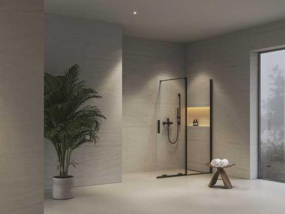 Ravak ROWI 140, černá+transparent