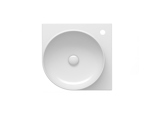 Ravak Umývadlo Yard 45 C, s otvorom pre batériu, bez prepadu, čierna matná