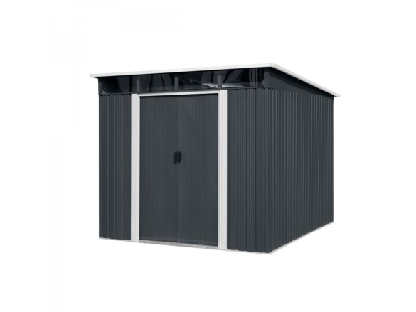 Zahradní domek kovový 2,4 x 2,8 m s pultovou střechou antracit Riwall PRO RMSP 9x8 Anthracite LUX