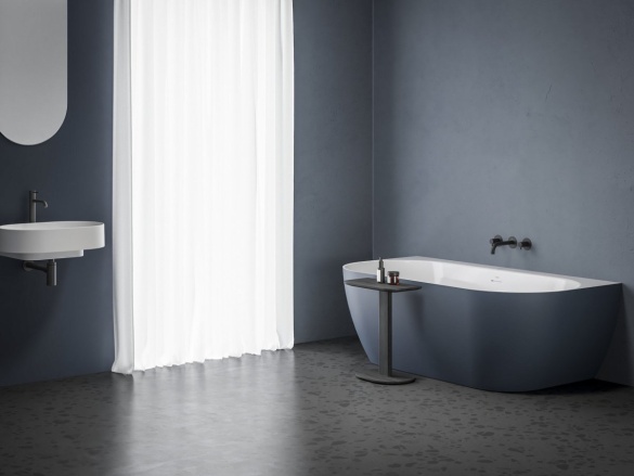 Ravak Vana Freedom Wall Tec 170x87, volně stojící, Smoke Grey/bílá, krytka odtoku bílá/černá/chrom