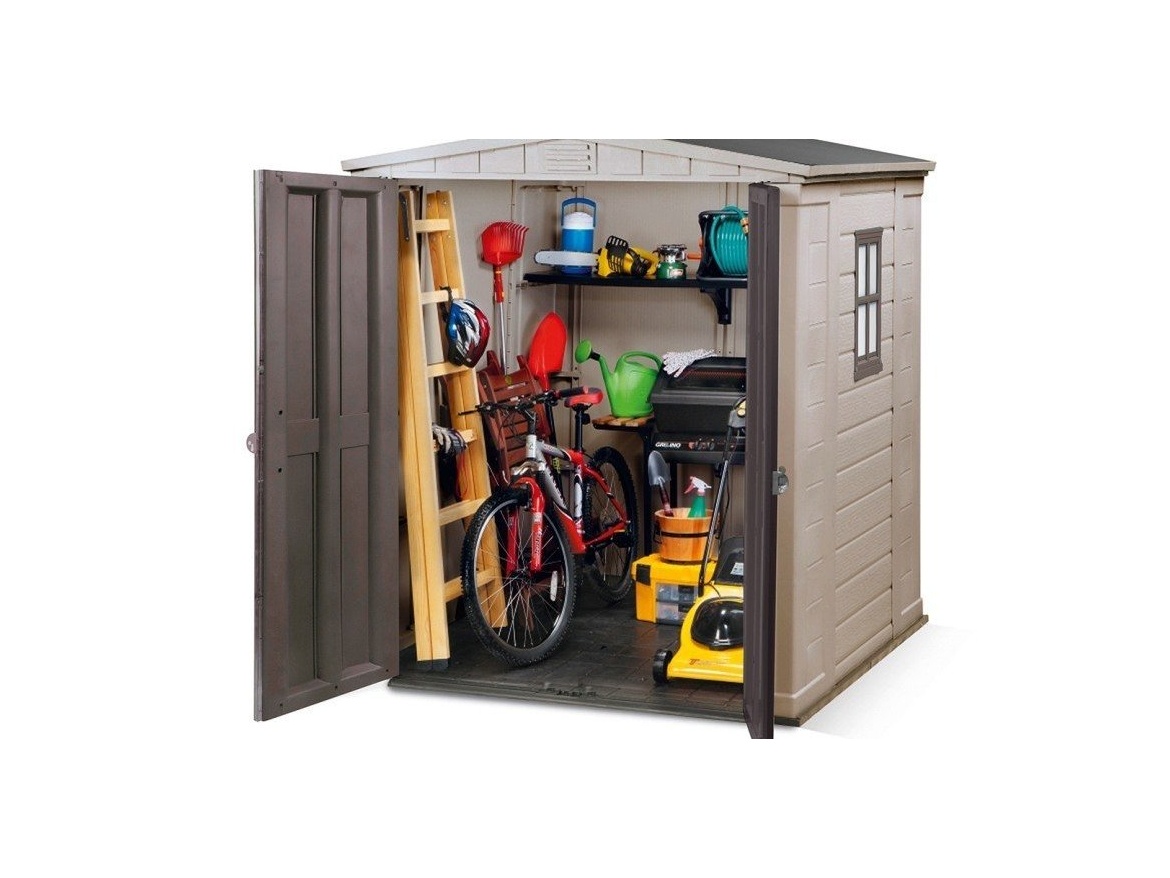 Keter Zahradní domek  Factor 6 x 6 béžový / hnědý, s podlahou, poškozený obal