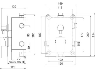 Rejtett –  Novaservis Sprchová/vanová baterie Nobless Edge, chrom, podomítková, bez příslušenství,  BOX36051RX,0
