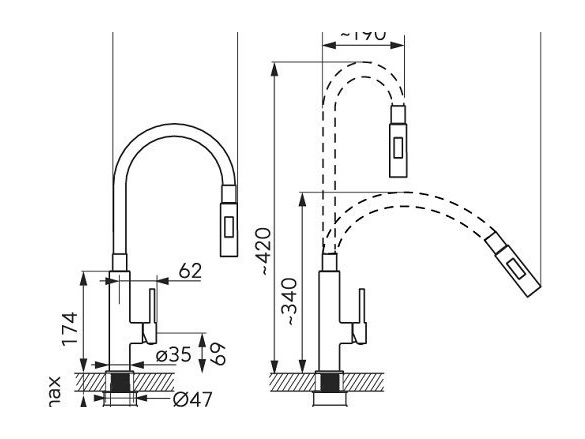 Novaservis Dřezová baterie Ferro, běžová-chrom, stojánková,  70730,0BE
