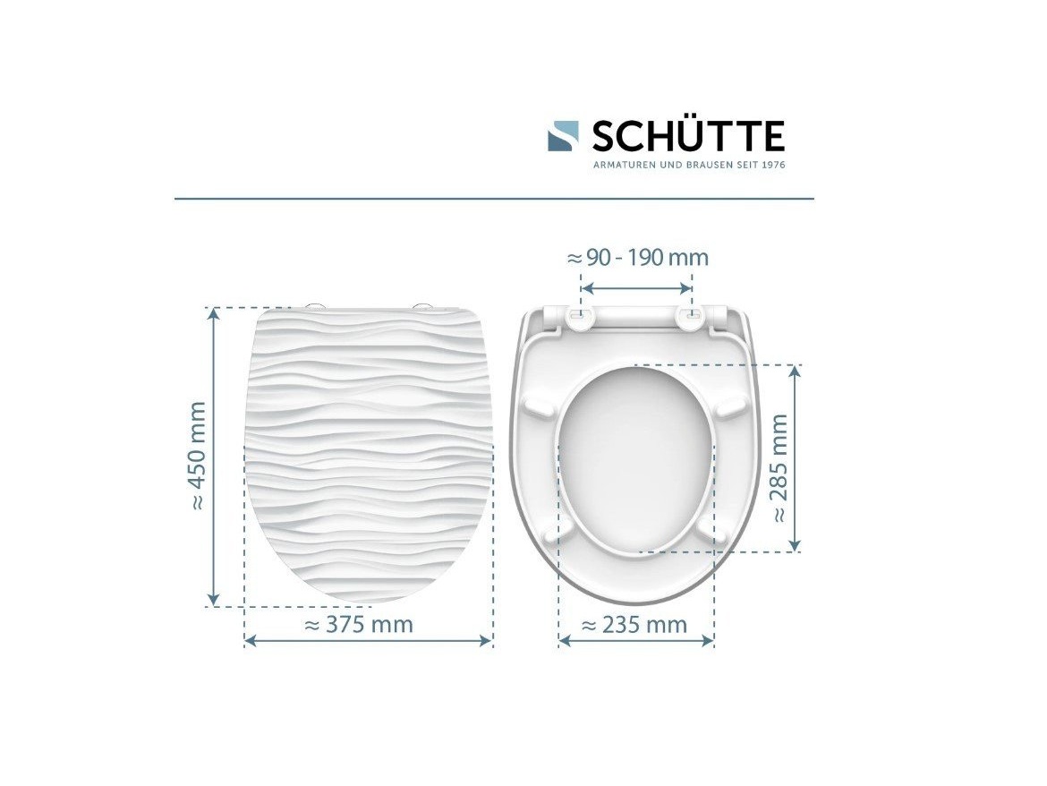 WC sedátka, záchodová prkna Schütte WHITE WAVE | Duroplast HG, Soft Close