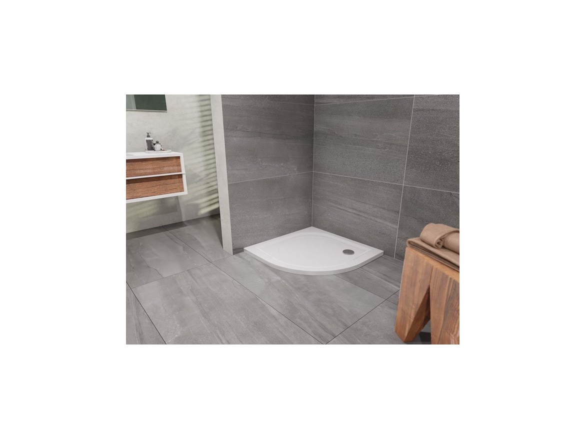 Lansanit Sprchová vanička EX 1000 x 1000 mm, bílá, čtvrtkruh,  LANEX100K