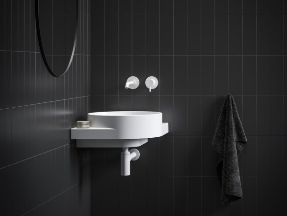 Ravak Umývadlo Yard 45 C, bez otvoru pre batériu, bez prepadu, čierna matná