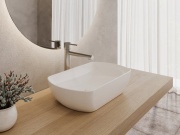 Ravak Umývadlo Uni Slim O 50, bez otvoru pre batériu, bez prepadu, biela