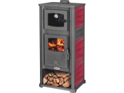 Blist Litinová krbová kamna na dřevo Roma G s troubou na pečení - 13 kW - Red + příslušenství