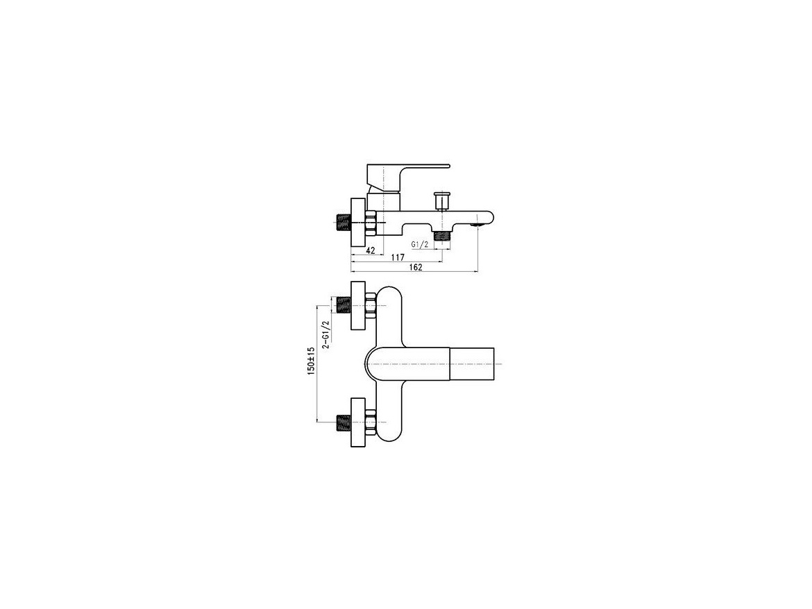 Novaservis Vanová baterie Nobless Trend 150 mm, chrom, nástěnná, bez příslušenství,  41020/1,0