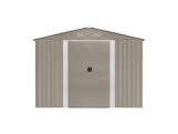 Zahradní domek kovový 3 x 3,7 m se sedlovou střechou hnědý Riwall PRO RMSA 12x10 Brown