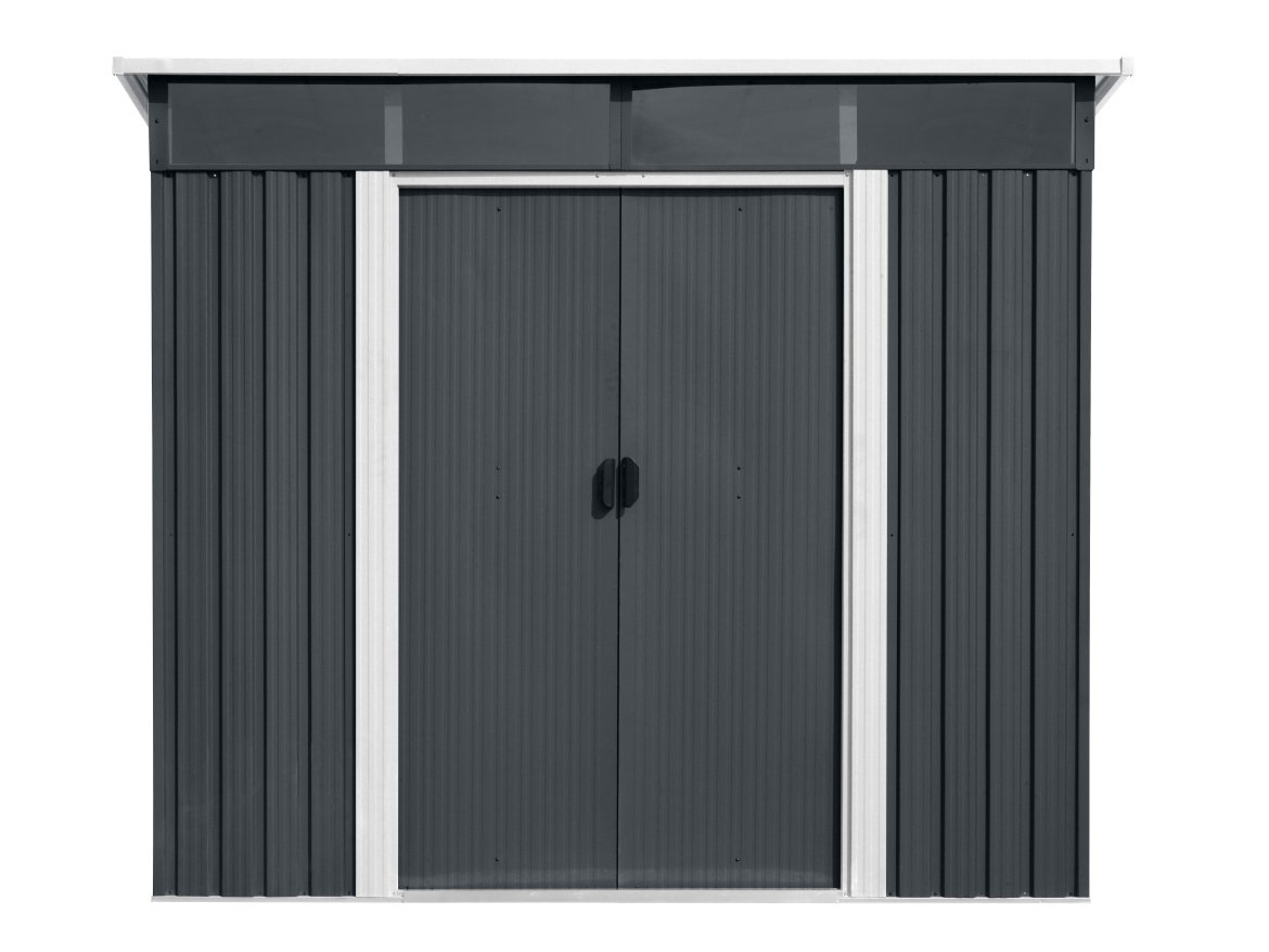 Zahradní domek kovový 2,4 x 2,8 m s pultovou střechou antracit Riwall PRO RMSP 9x8 Anthracite LUX