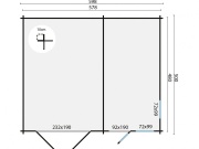 Tuindeco Moa Garage | 44mm | untreated