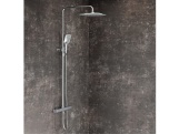 Ravak TD F 091.20BLM Sprchový sloup s termostatickou baterií, posuvný, se sprchovým setem, černá matná