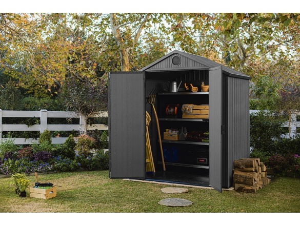 Plastový zahradní domek Keter Darwin 6 x 4 šedý, s podlahou