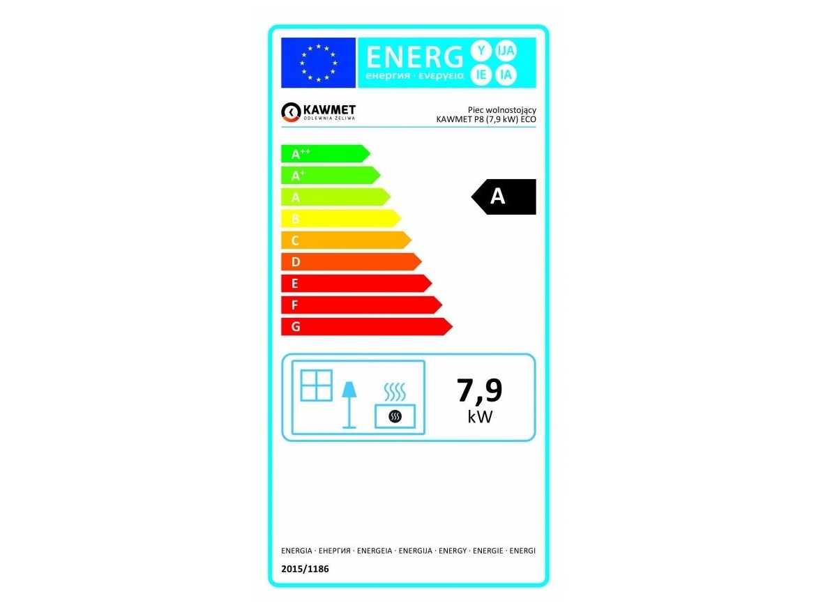 Liatinové krbové kachle Kawmet P8 - 7,9 kW ECO