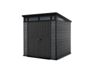Plastový záhradný domček Keter Cortina 7x7 grafitový, s podlahou