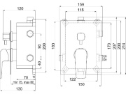 Novaservis Sprchová baterie Nobless Tina, chrom, podomítková, bez příslušenství,  BOX38051RX,0