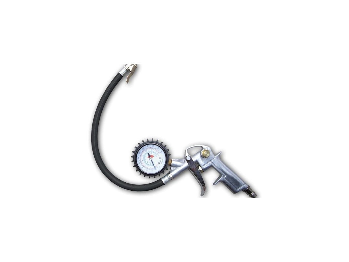 Bradas Pistole na huštění pneu s manometrem - kovové madlo