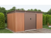 Plechový zahradní domek G21 GRAH 915 - 340 x 269 cm, hnědý
