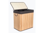 G21 Koš na prádlo  150 l s rozdělovači, bambusový s hnědým košem