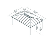 Luxusní zahradní hliníkový altán Palram - Canopia Dallas 14x20