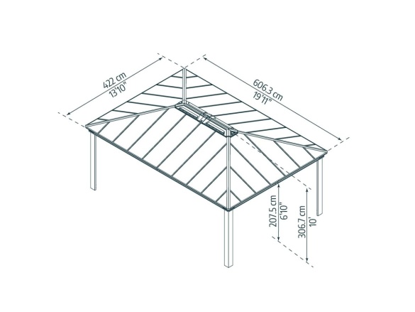 Luxusní zahradní hliníkový altán Palram - Canopia Dallas 14x20