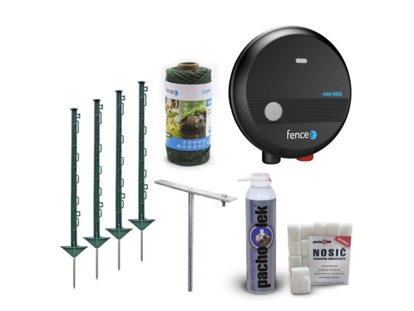 Scobax Sada pachový + elektrický ohradník proti vydrám - ochrana jezírka, rybníka - síťový zdroj - lanko 100 m