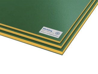 Polietilén (PE) –  Desky Polystone Play-Tec Röchling 2440 mm x 1220 mm x 19 mm, zelená / žlutá