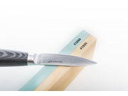 G21 Sada nožů  Gourmet Damascus v bambusovém bloku 3 ks + brusný kámen