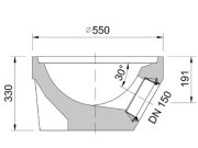 Spodní díl Kasi DN 450 (s vývodem)