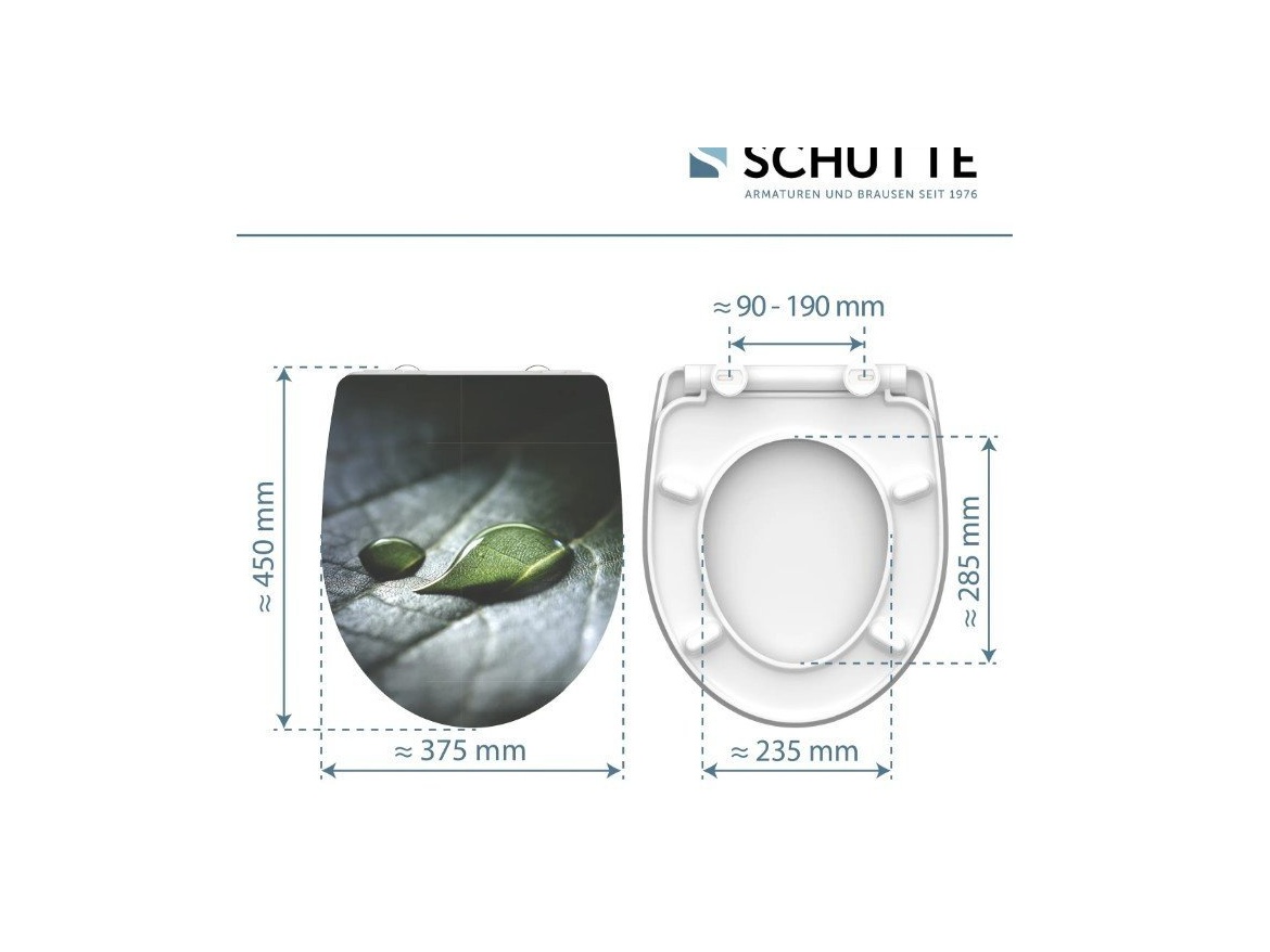 WC sedátka, záchodová prkna Schütte RAINDROP | Duroplast HG, Soft Close