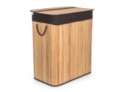 G21 Koš na prádlo  105 l s rozdělovačem, bambusový s hnědým košem