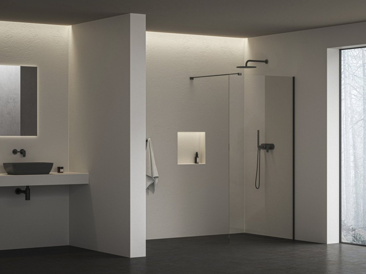 Ravak Walk-In Air Wall 110, černá+transparent