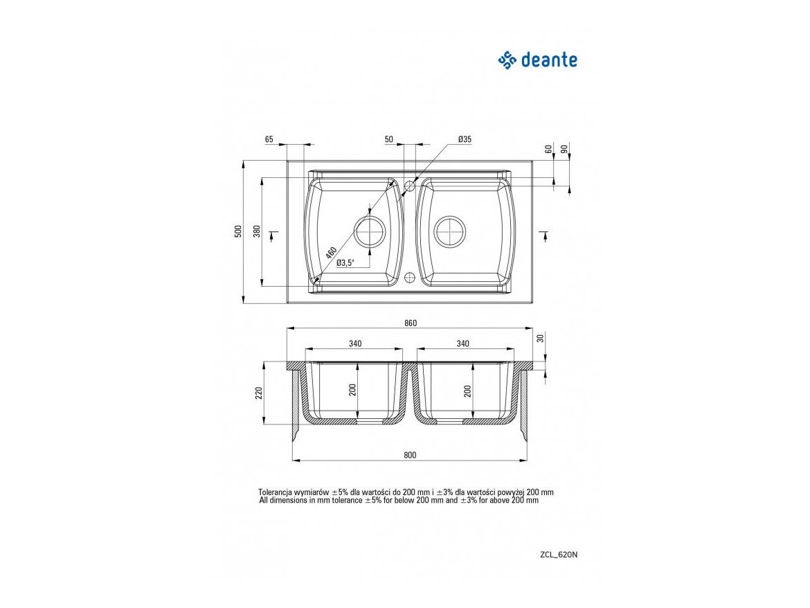 Kuchyňské dřezy Deante Lusitano 860.2