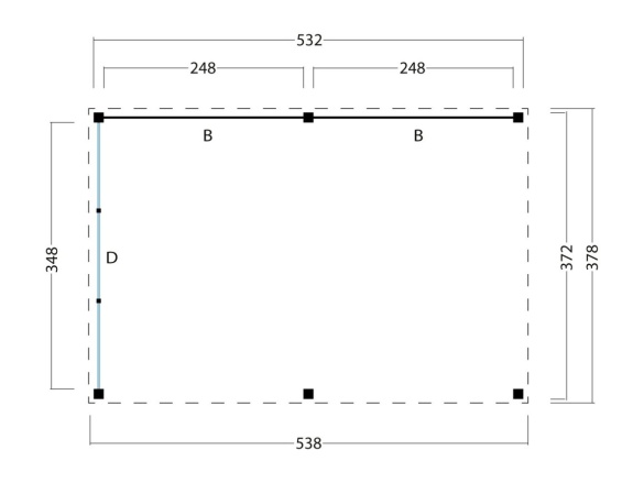 Wood flachdach Kiruna, typ 1 (schwarz gesprühte Wände)