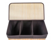 G21 Koš na prádlo  150 l s rozdělovači, bambusový s hnědým košem