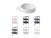 Ravak Umývadlo Yard 40, s otvorom pre batériu, bez prepadu, čierna matná