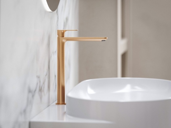 Ravak EL 015.60RGB Umyvadlová stojánková baterie 335 mm bez výpusti, Rose Gold Brushed