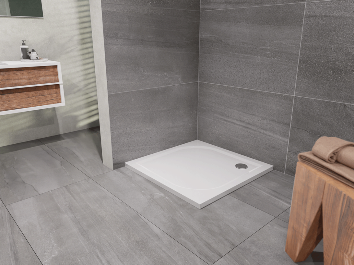 Lansanit Sprchová vanička EX 1000 x 1000 mm, bílá, čtverec,  LANEX100C