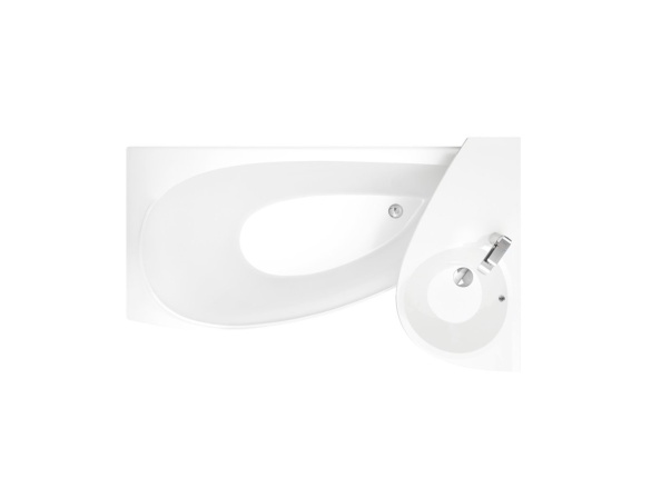 Ravak Umyvadlo Avocado 85 P, s otvorem pro baterii, s přepadem