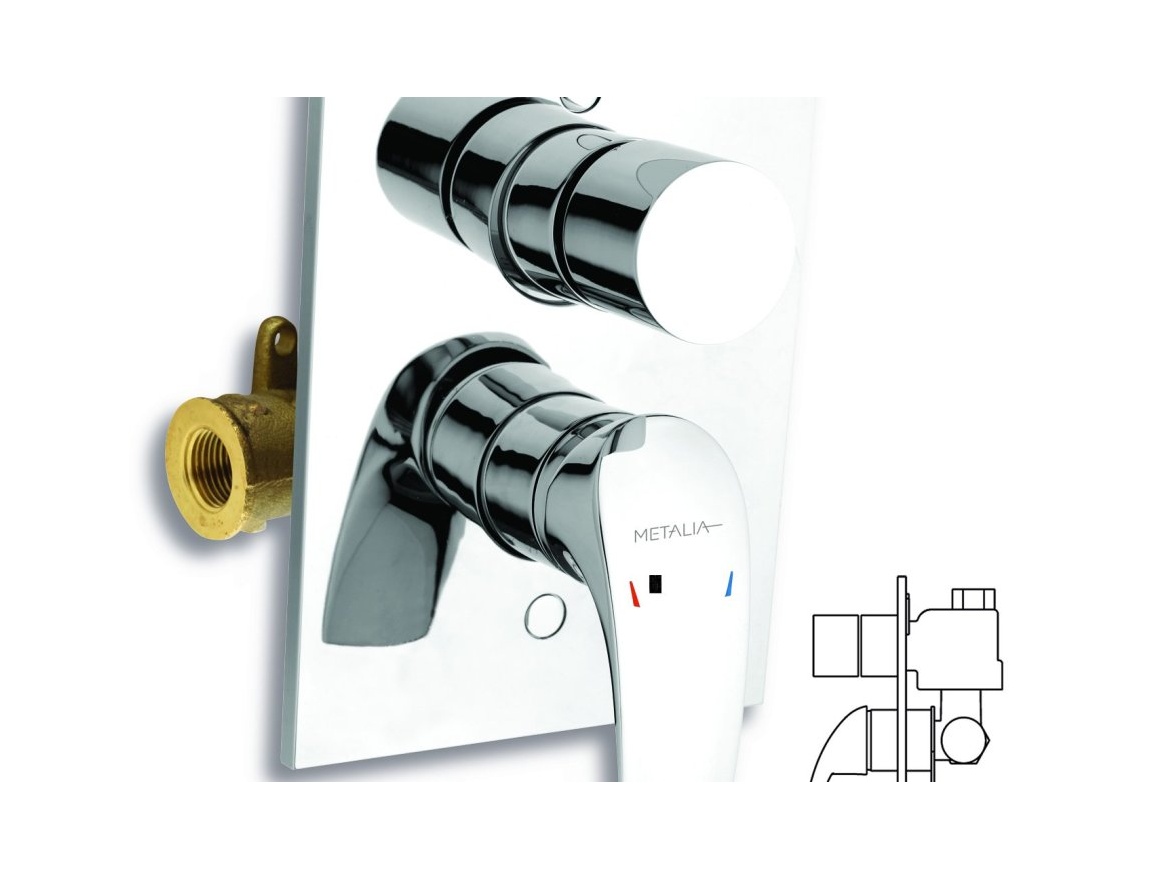 Novaservis Sprchová baterie Metalia 57, chrom, podomítková, bez příslušenství,  57050R,0