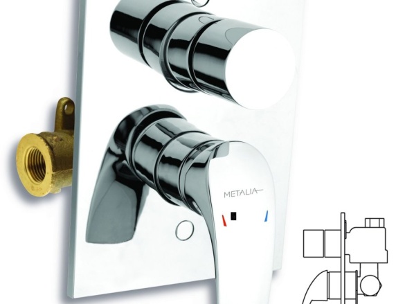 Novaservis Sprchová baterie Metalia 57, chrom, podomítková, bez příslušenství,  57050R,0