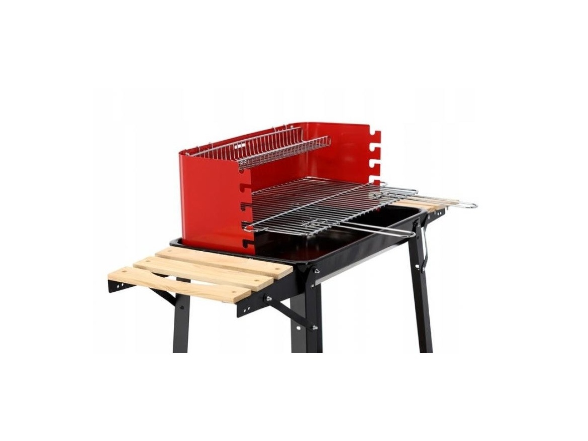 Garden Line Zahradní gril s bočními policemi a kolečky 93x42x84 cm