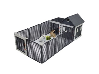 Králiky –  Scobax Modulární výběh s boudou Leganest 200 x 100 cm – pro domácí mazlíčky